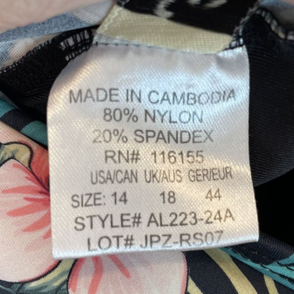 Alisha Levine Tropical Floral Print One-Piece Swimsuit, 14 - Picture 10 of 10